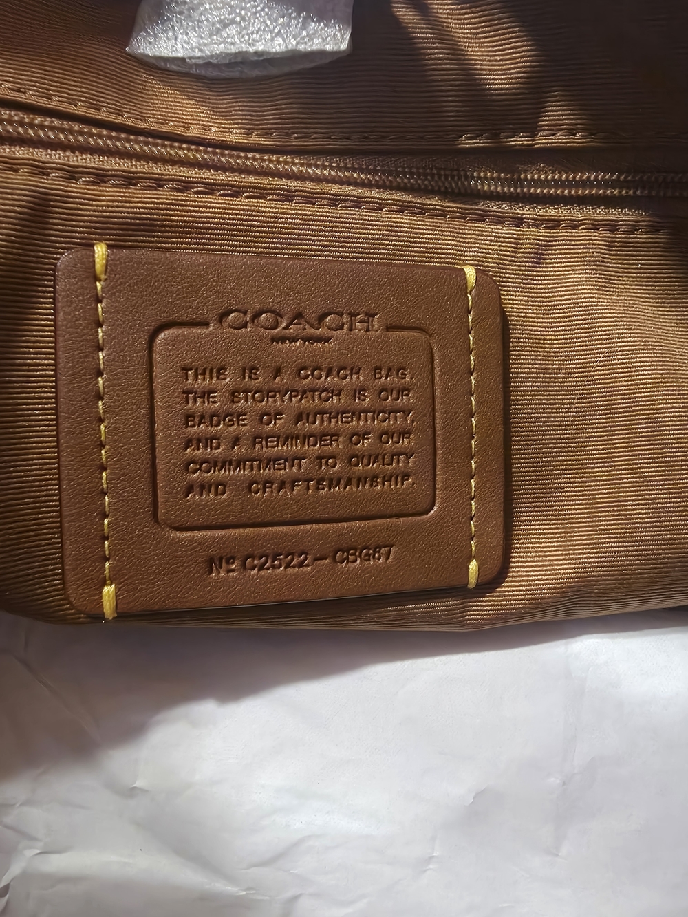 Coach Woven Straw Tote with Brown Leather Trim, NWT! - Picture 5 of 13